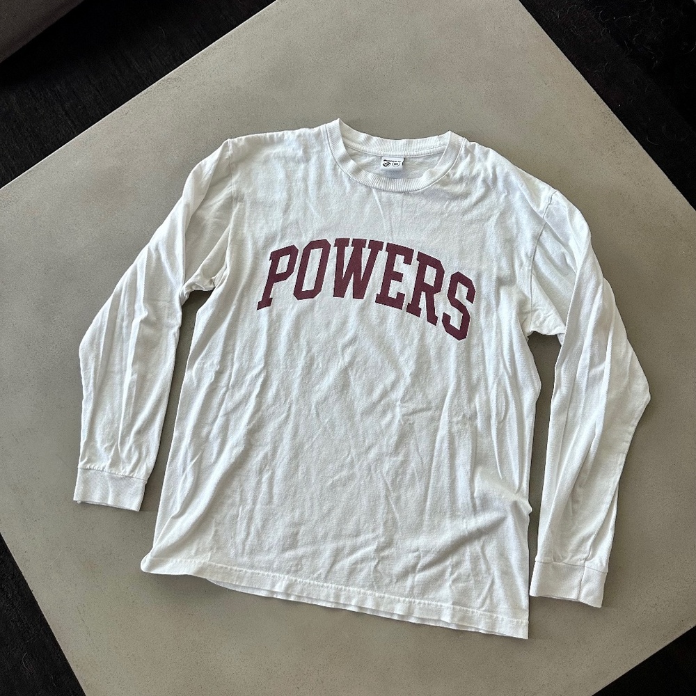 Powers Cotton Long Sleeve Tee, Size M, White